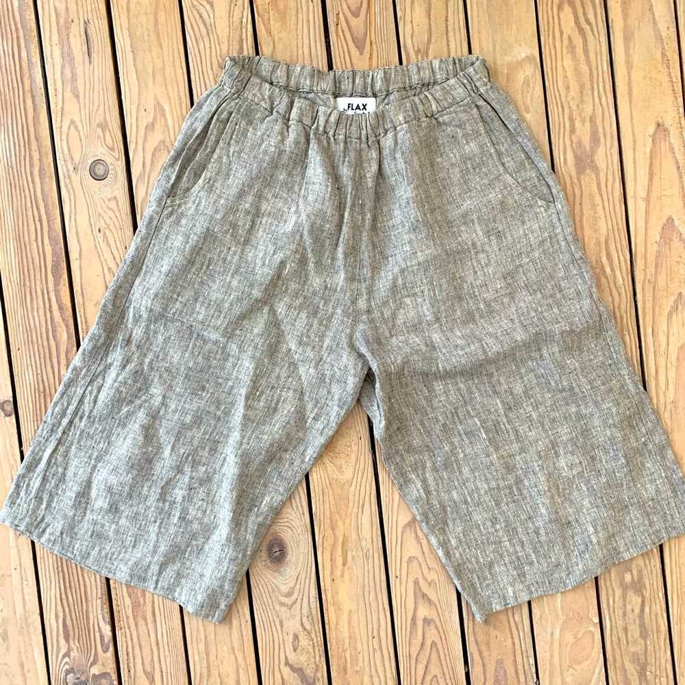 Linen Shorts - over the knee length FLAX